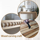 Console Table With Wood Beads Curved Waterfall Style Table - Antique Natural / Natural / Rustic / Natural / White