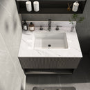 Bianco Carrara Venato Elegant Marble Vanity Top, Bathroom Vanity With Undermount Sink, Sintered Stone