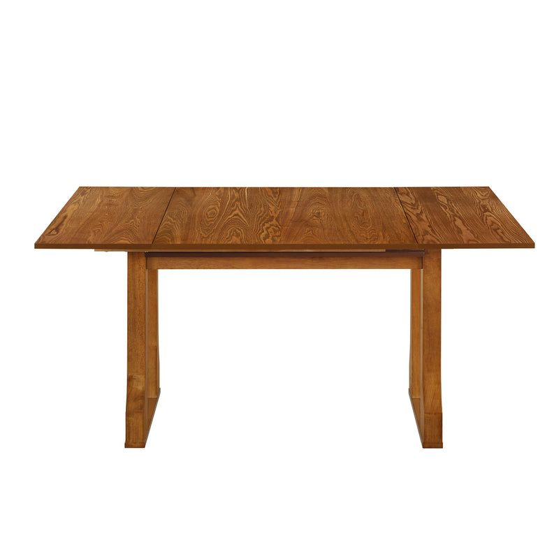 6 Piece Extendable Dining Table Set With 4 Wicker Back Upholstered Dining Chairs And Long Bench, 2 Removable Leaf