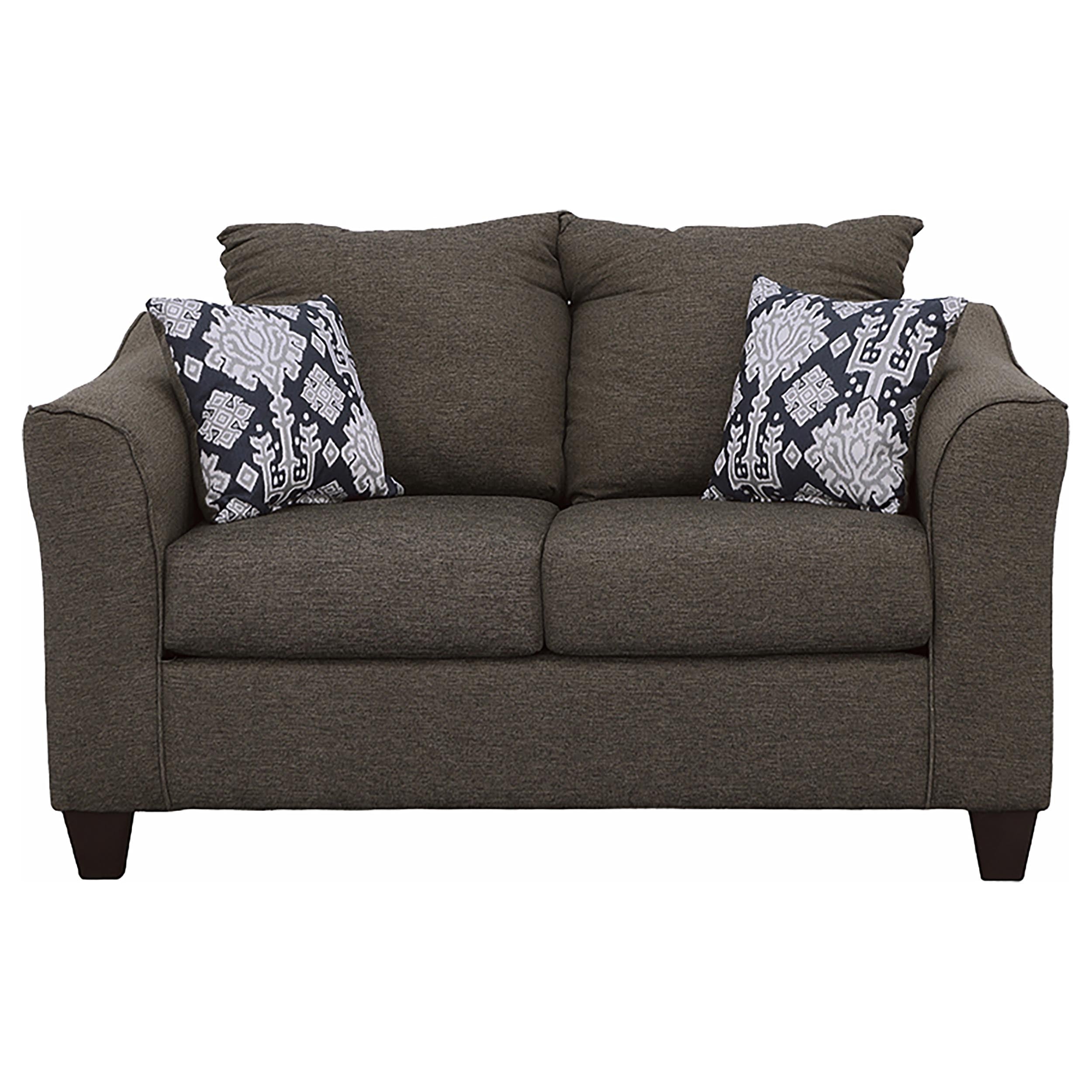 Salizar Upholstered Flared Arm Loveseat Charcoal Grey — view 3