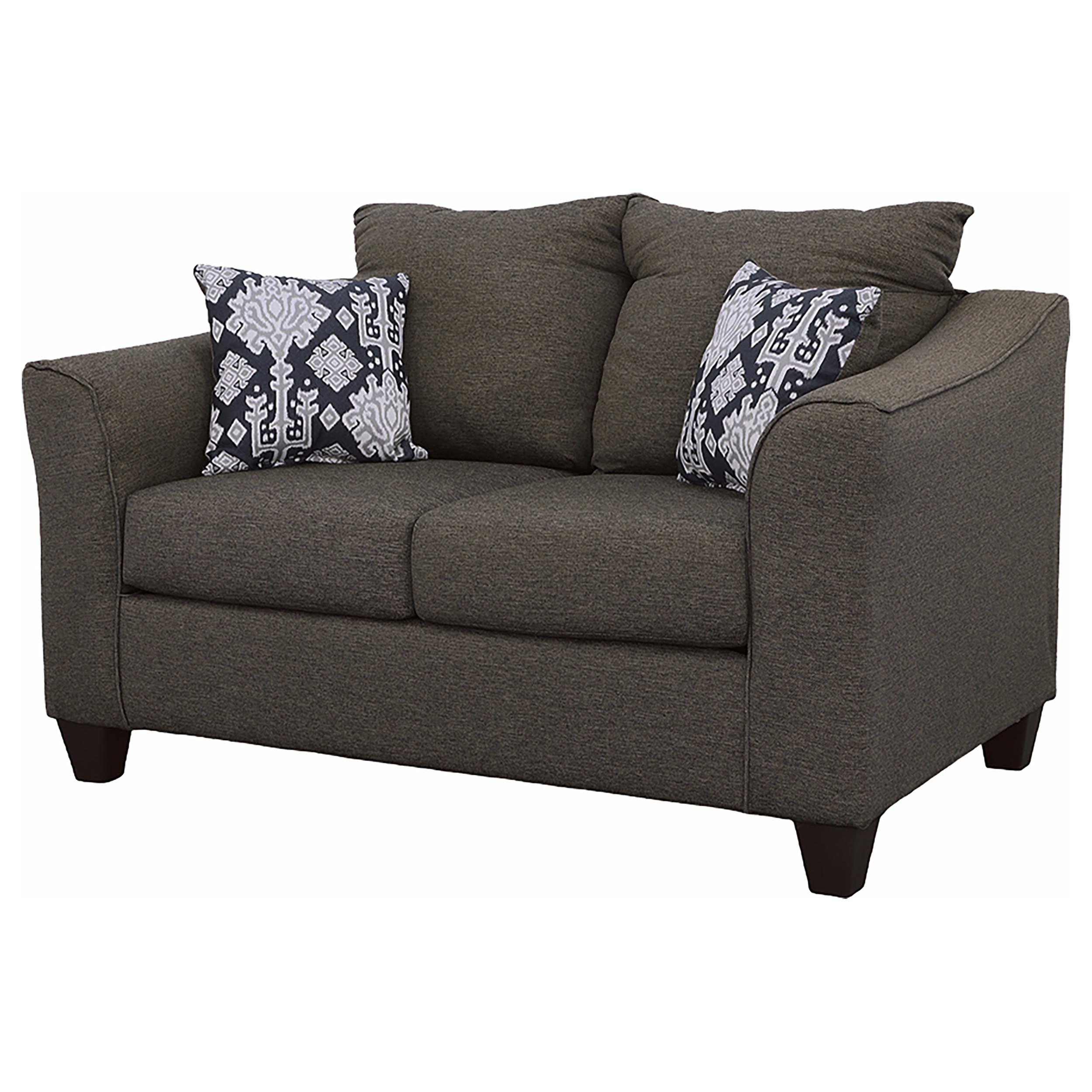 Salizar Upholstered Flared Arm Loveseat Charcoal Grey — view 4