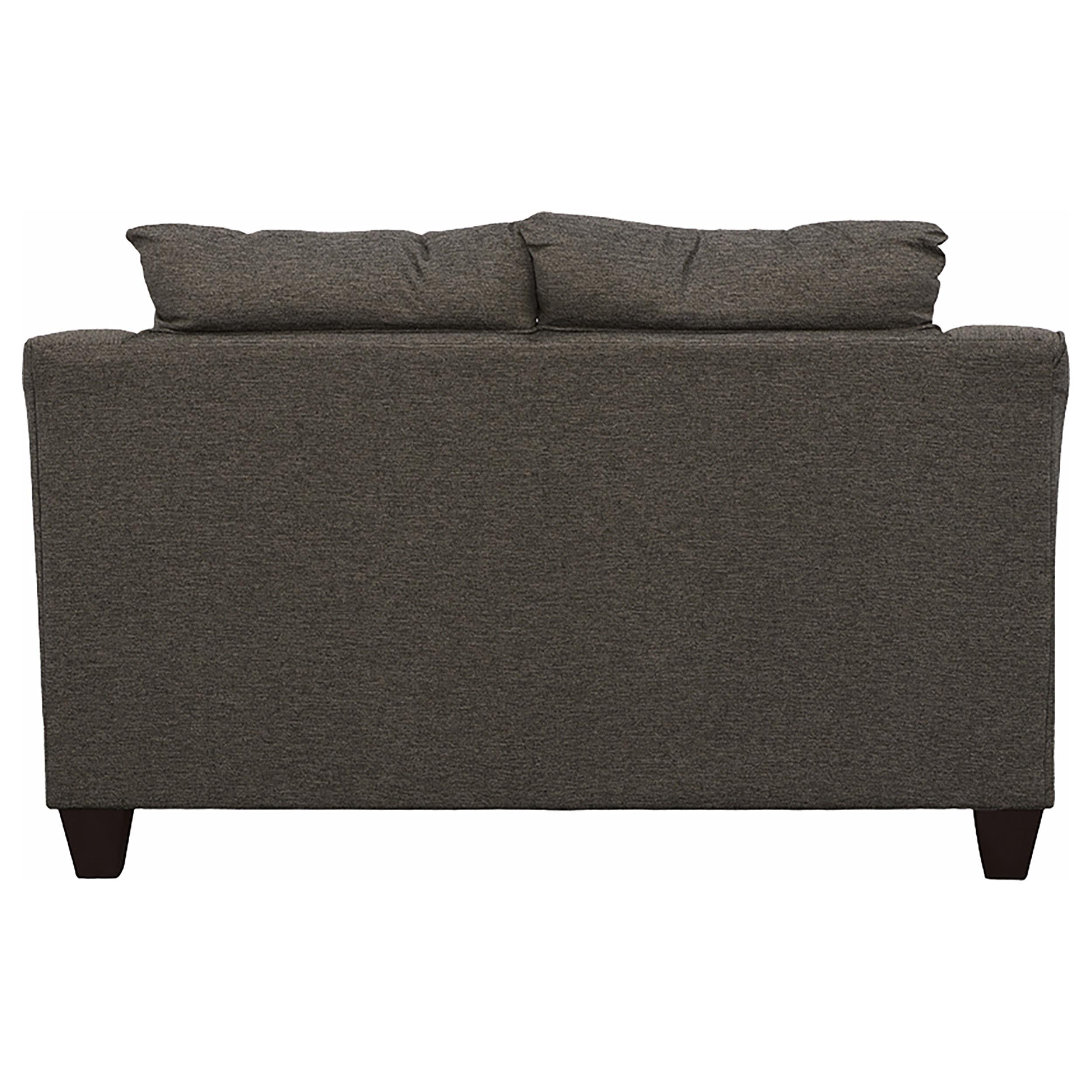 Salizar Upholstered Flared Arm Loveseat Charcoal Grey — view 6