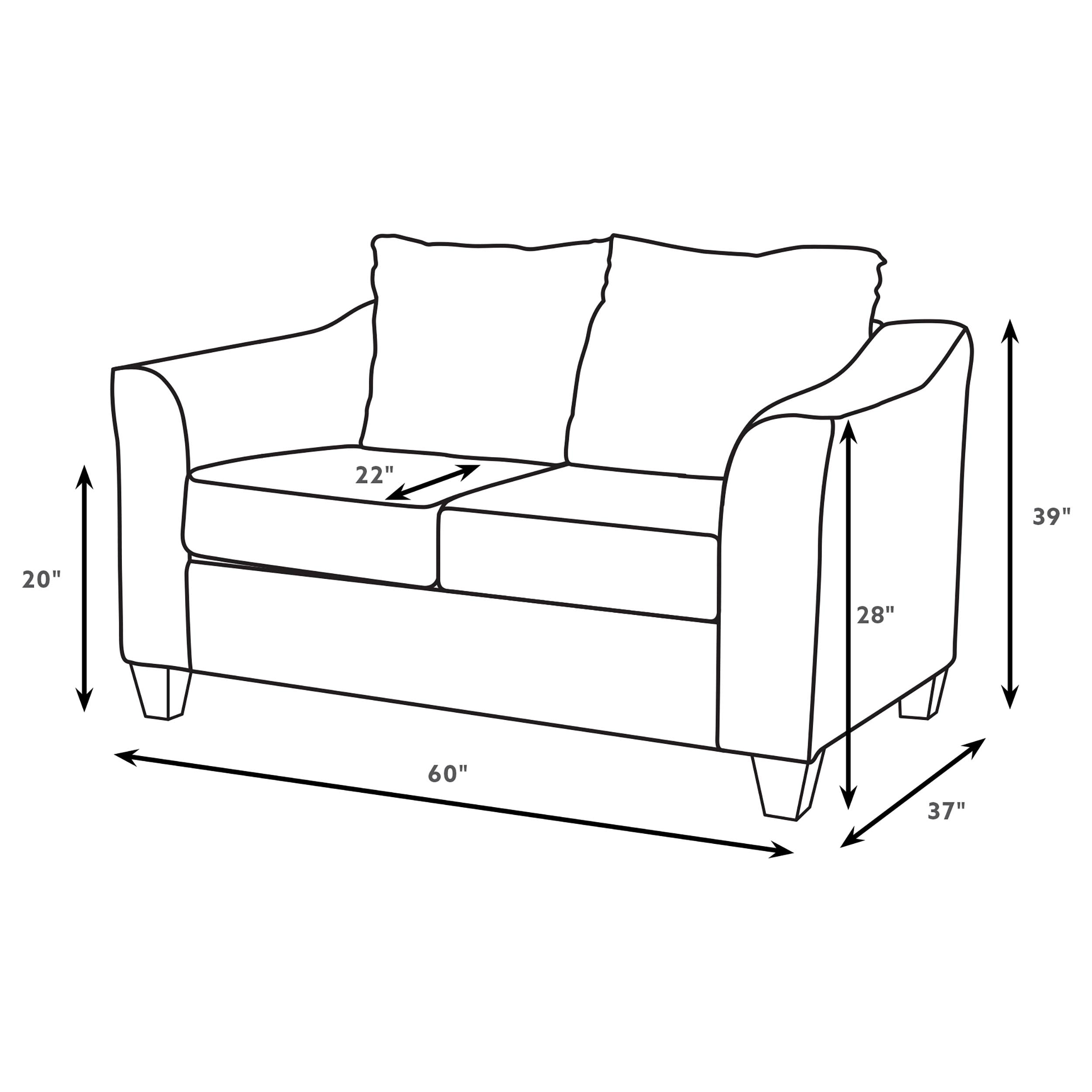 Salizar Upholstered Flared Arm Loveseat Charcoal Grey — view 7
