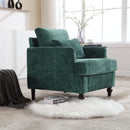 Modern Mid Century Wood Frame Armchair With Tufted Design