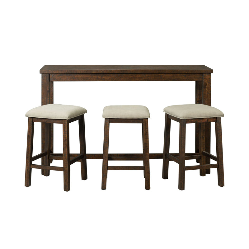 Jax - Bar Table Single Pack (Table + Three Stools) - Dark Walnut