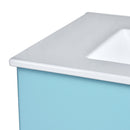 Bathroom Vanity Cabinet With Ceramic Sink Combo Set, Frame Modern Bathroom Storage Cabinet With 2 Drawers - Blue