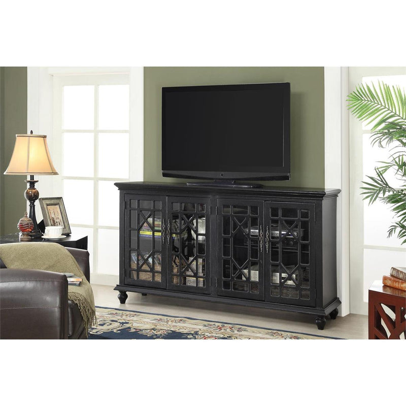 Hand Painted Textured Credenza Storage Cabinet