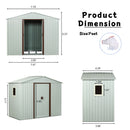 88.98" Outdoor Metal Storage Shed With Window