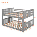 Full Over Full Bunk Bed with Ladder, Gray (Old SKU :LP000207AAE)