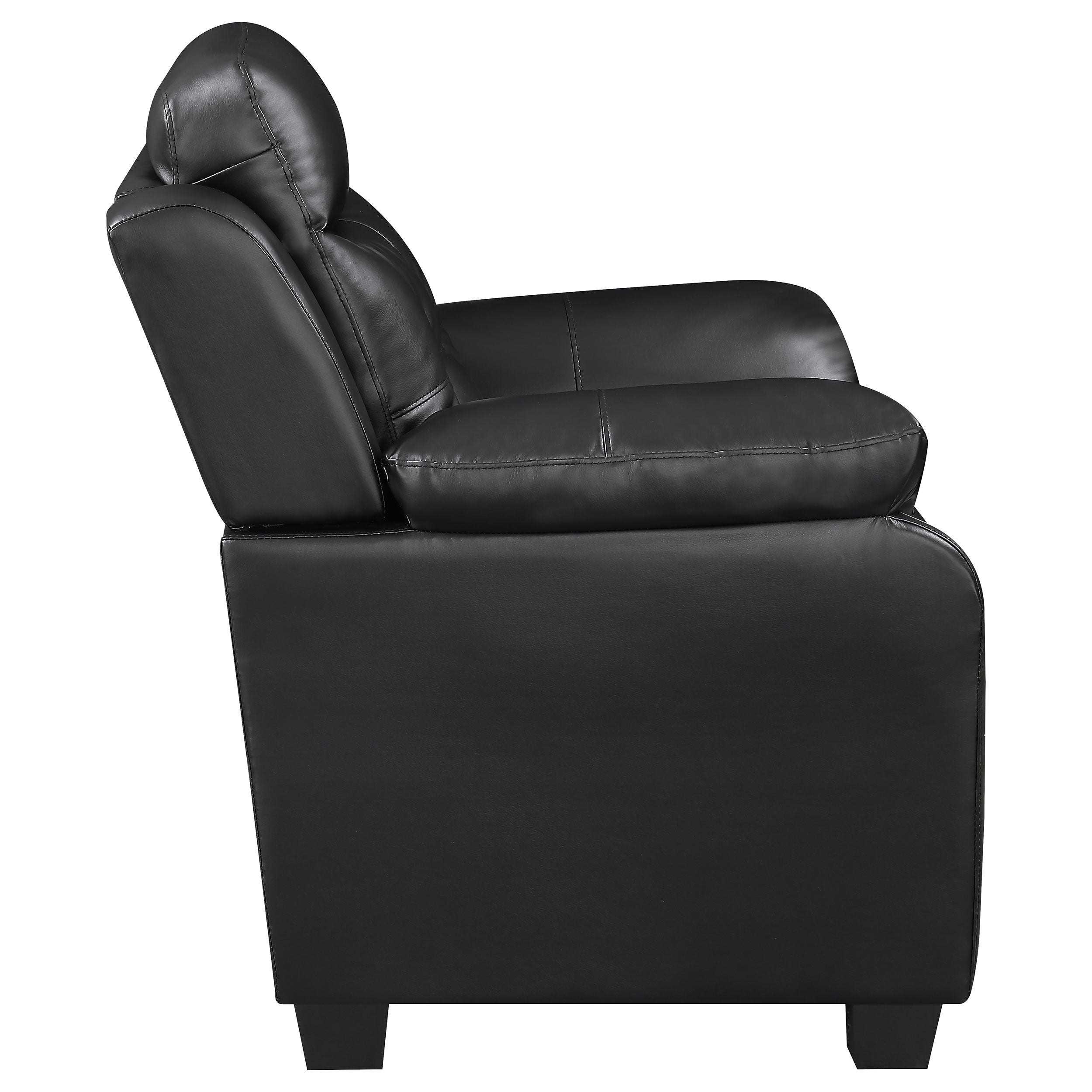 Finley 3-piece Upholstered Padded Arm Tufted Sofa Set Black — view 14