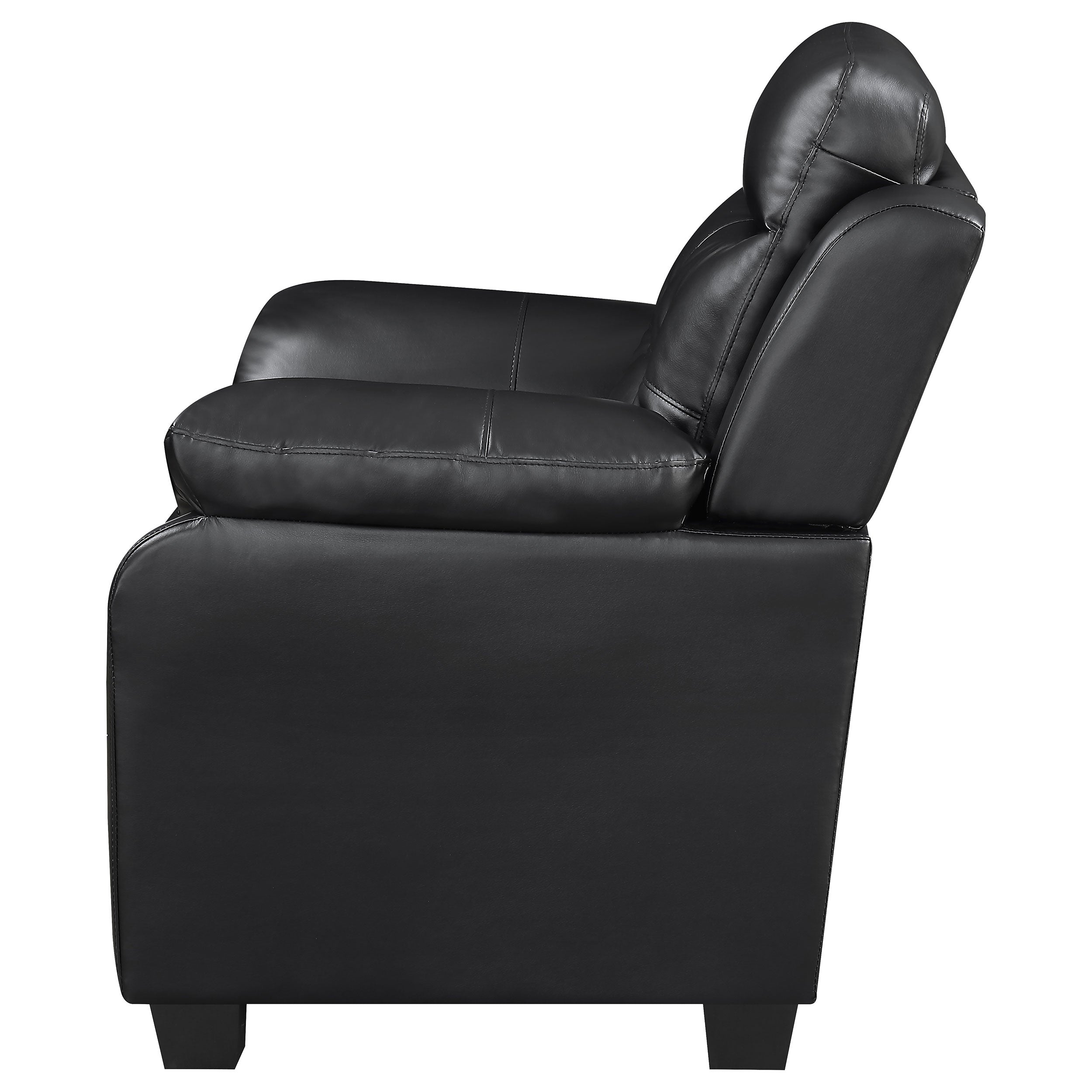 Finley Upholstered Padded Arm Tufted Accent Chair Black — view 5