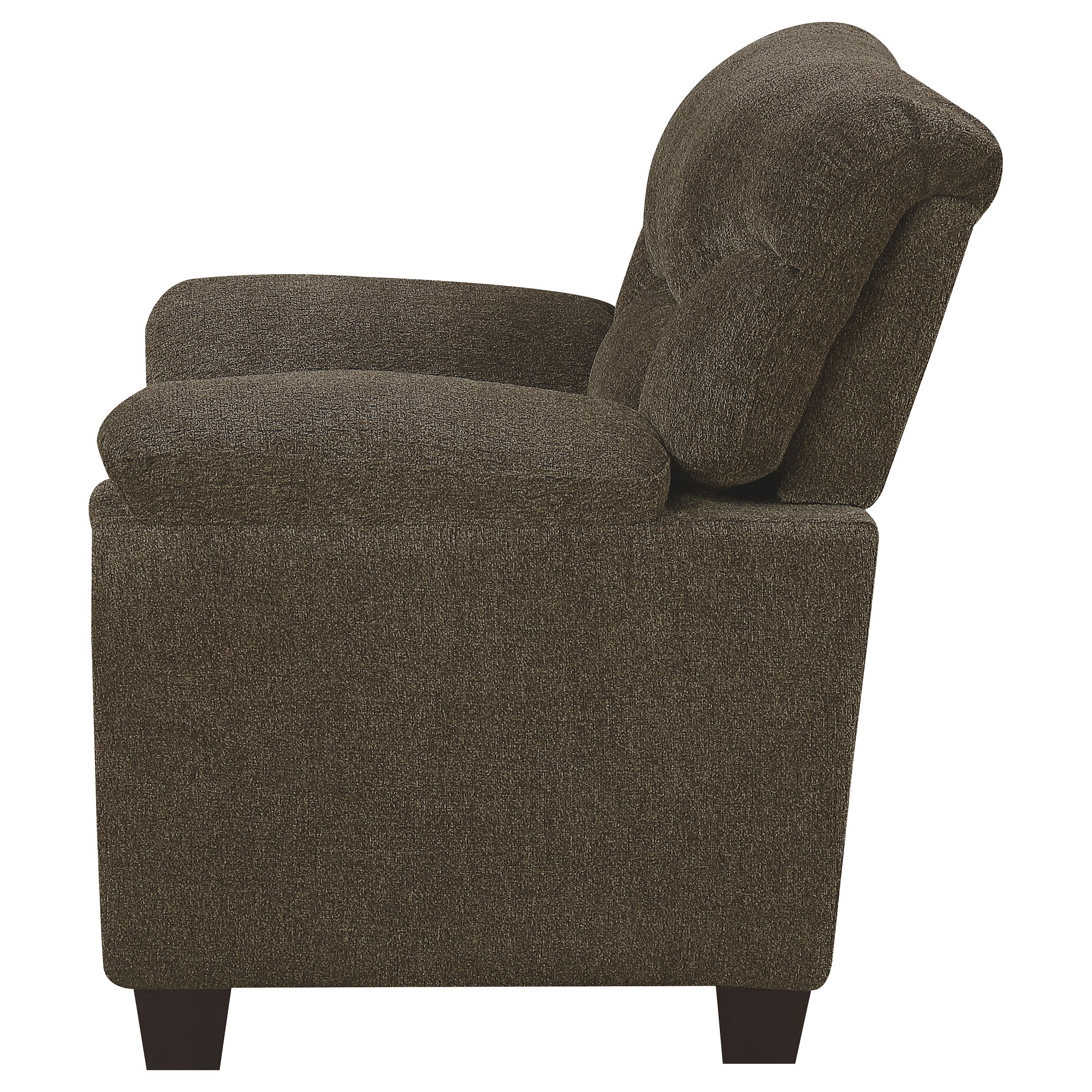 Clementine Upholstered Padded Arm Accent Chair Brown — view 5