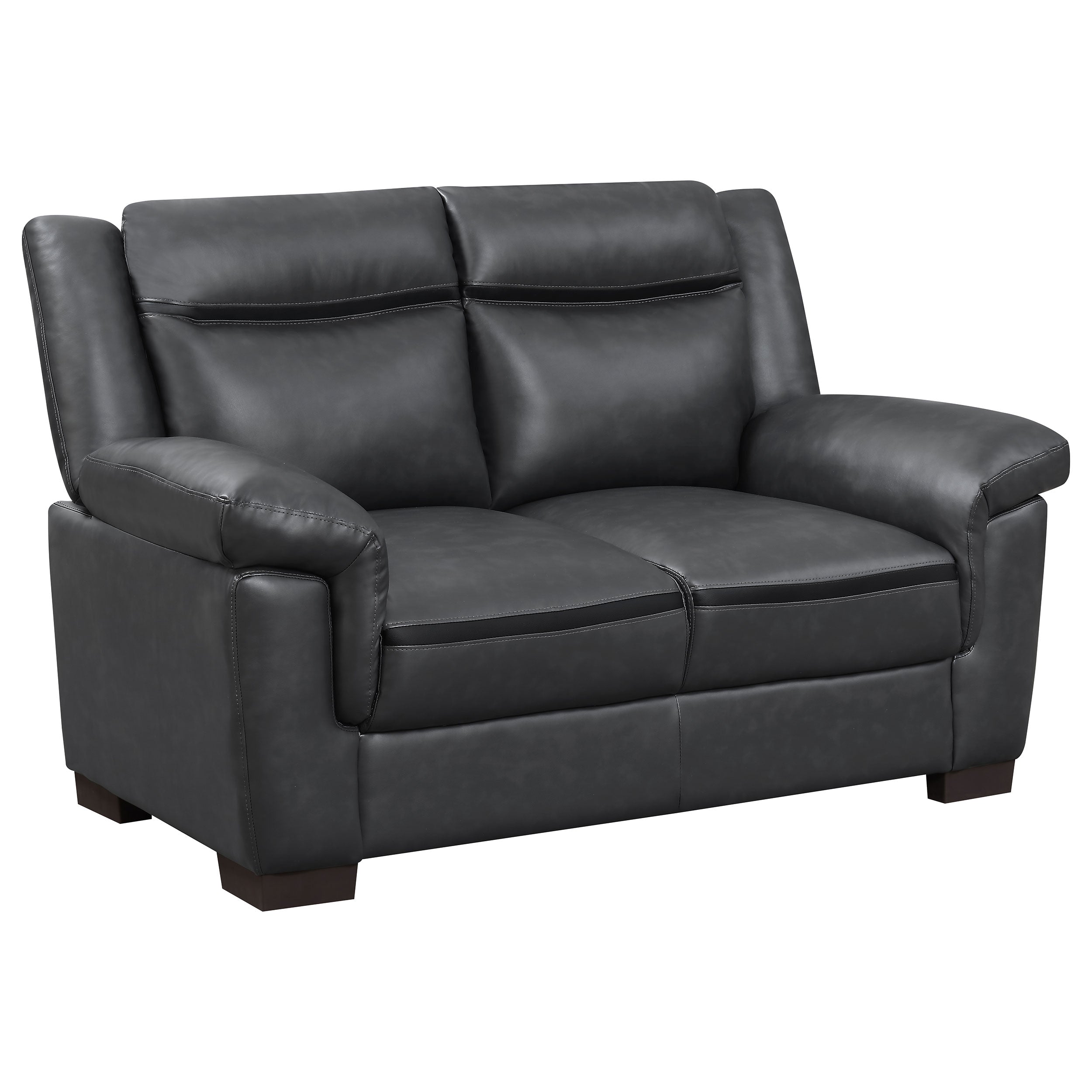 Arabella Upholstered Padded Arm Loveseat Grey — view 1