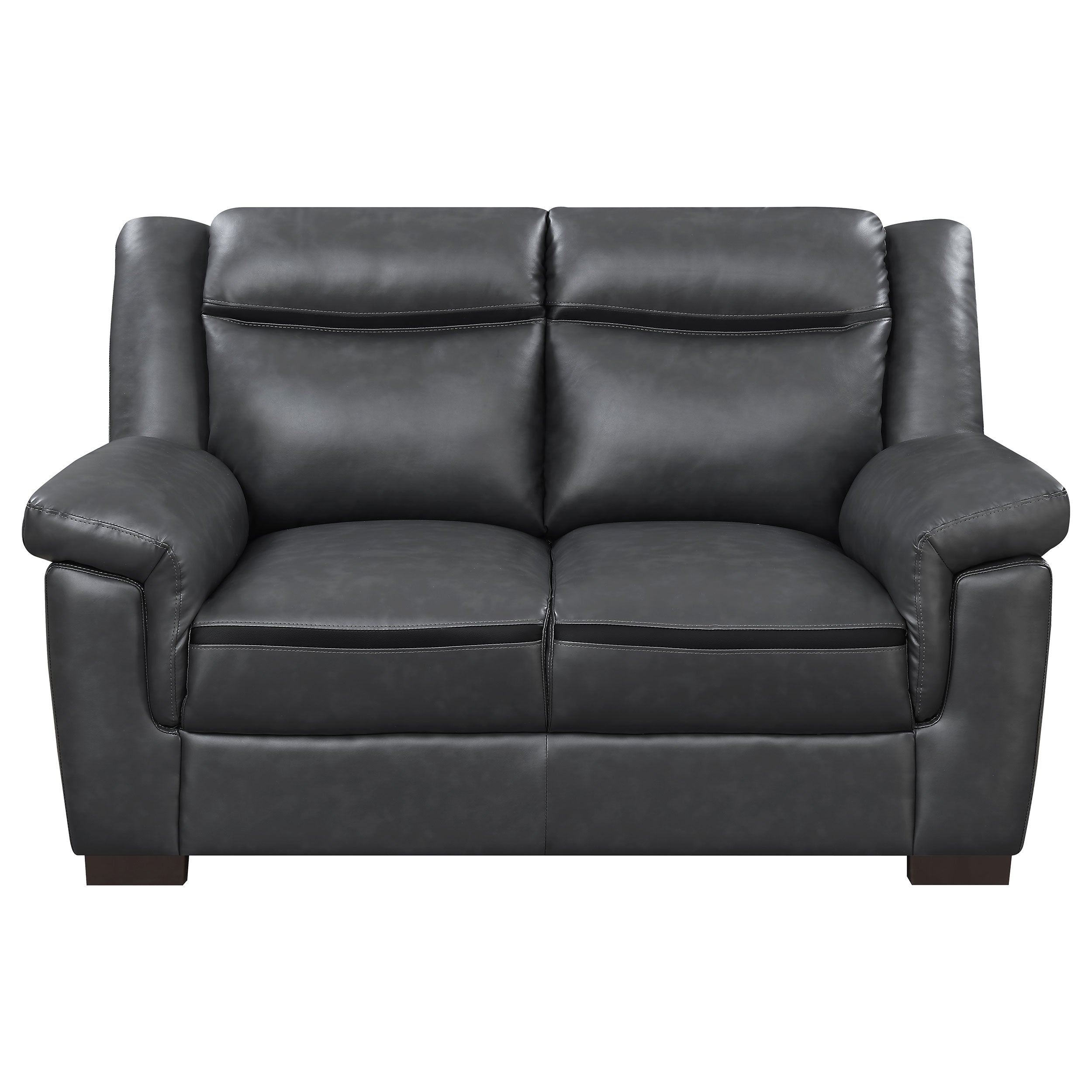 Arabella Upholstered Padded Arm Loveseat Grey — view 3