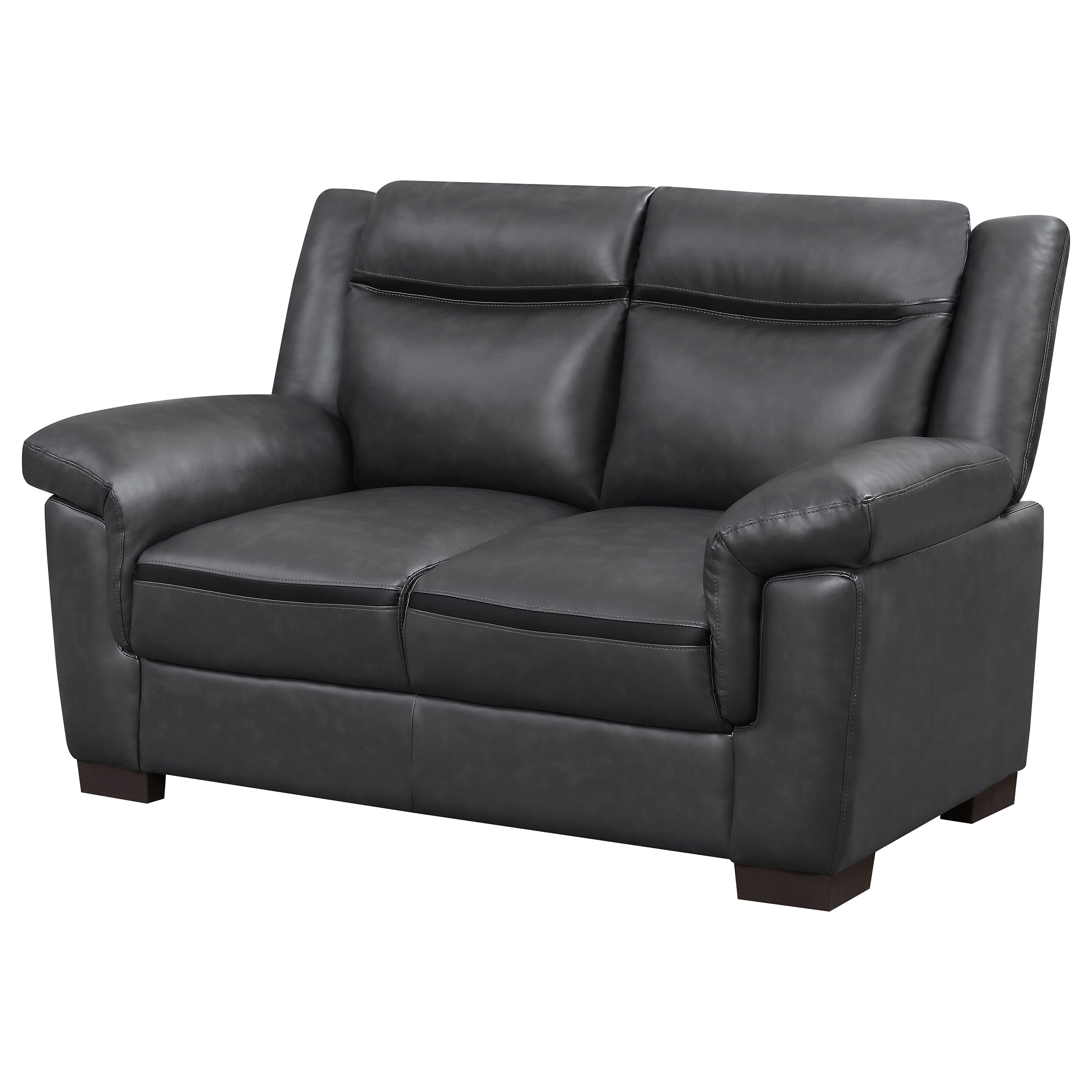 Arabella Upholstered Padded Arm Loveseat Grey — view 4