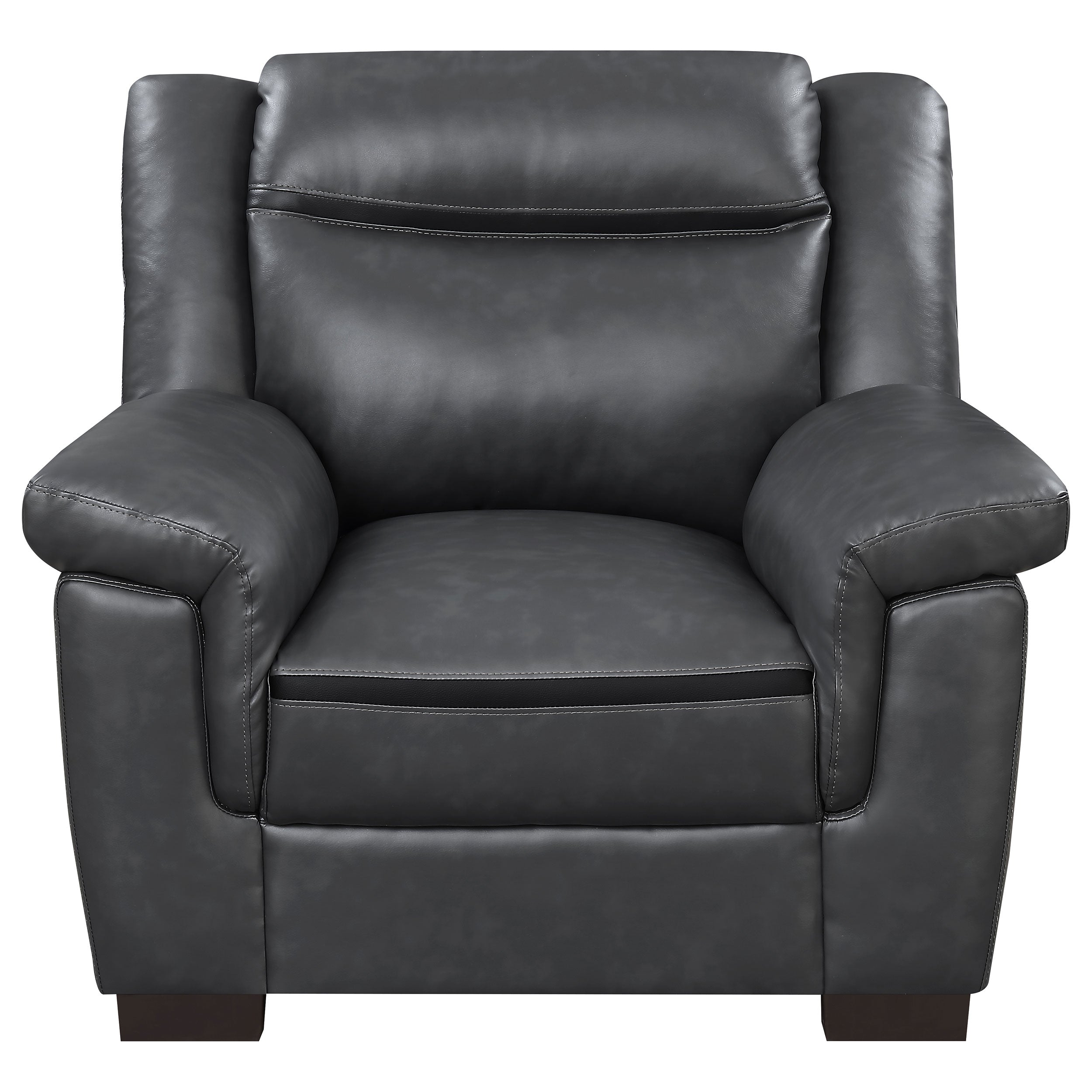 Arabella Upholstered Padded Arm Accent Chair Grey — view 3