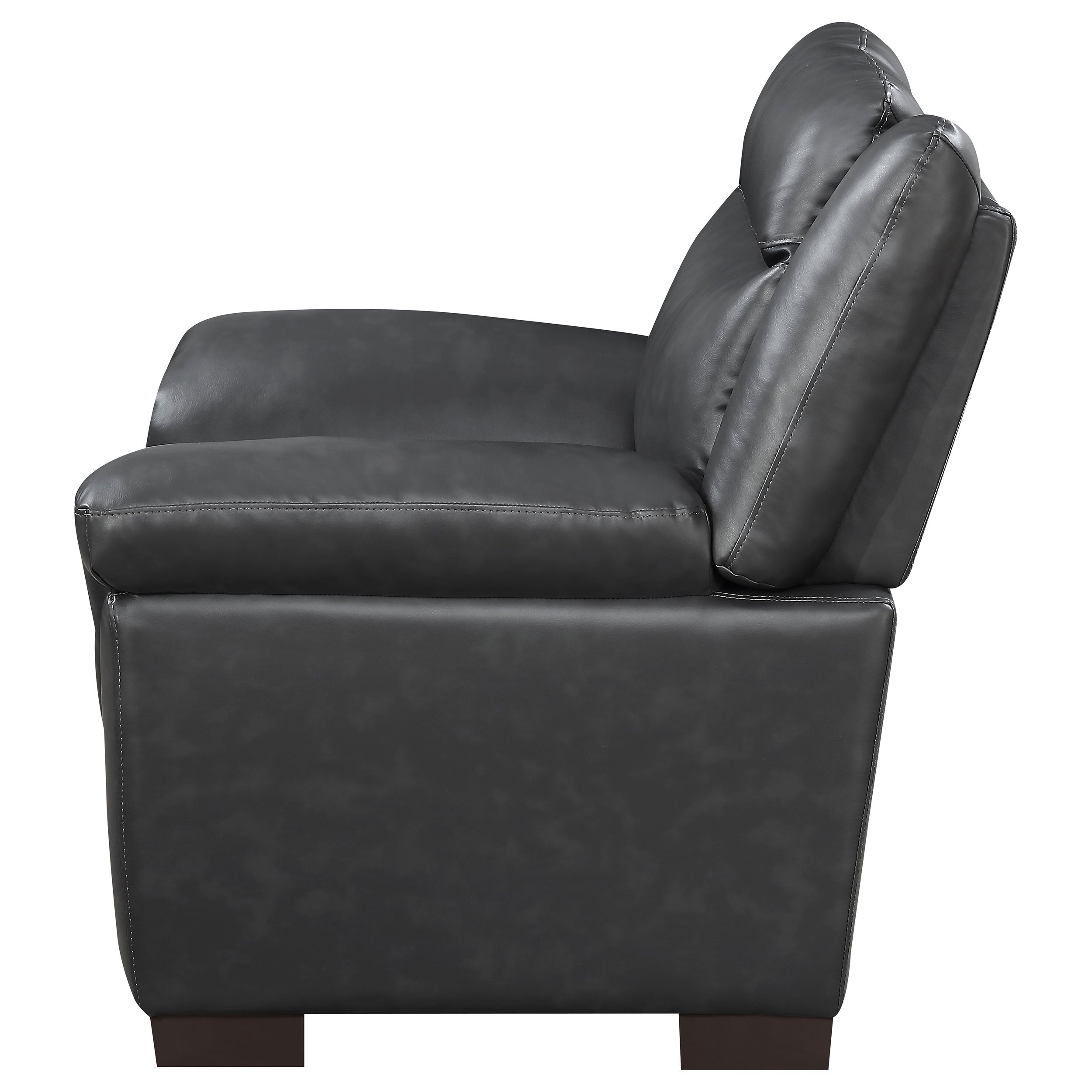 Arabella Upholstered Padded Arm Accent Chair Grey — view 5