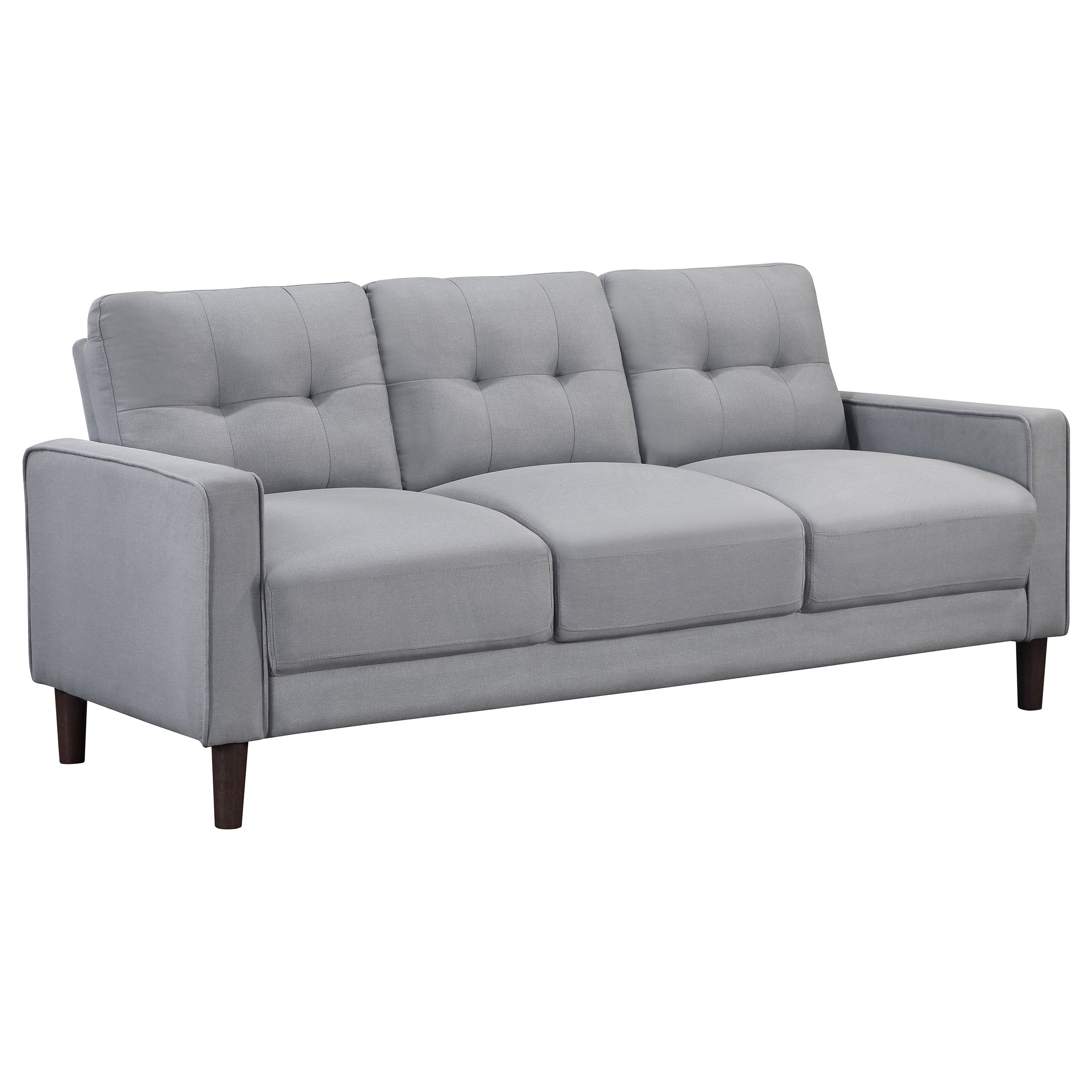 Bowen 3-piece Upholstered Track Arm Tufted Sofa Set Grey — view 3