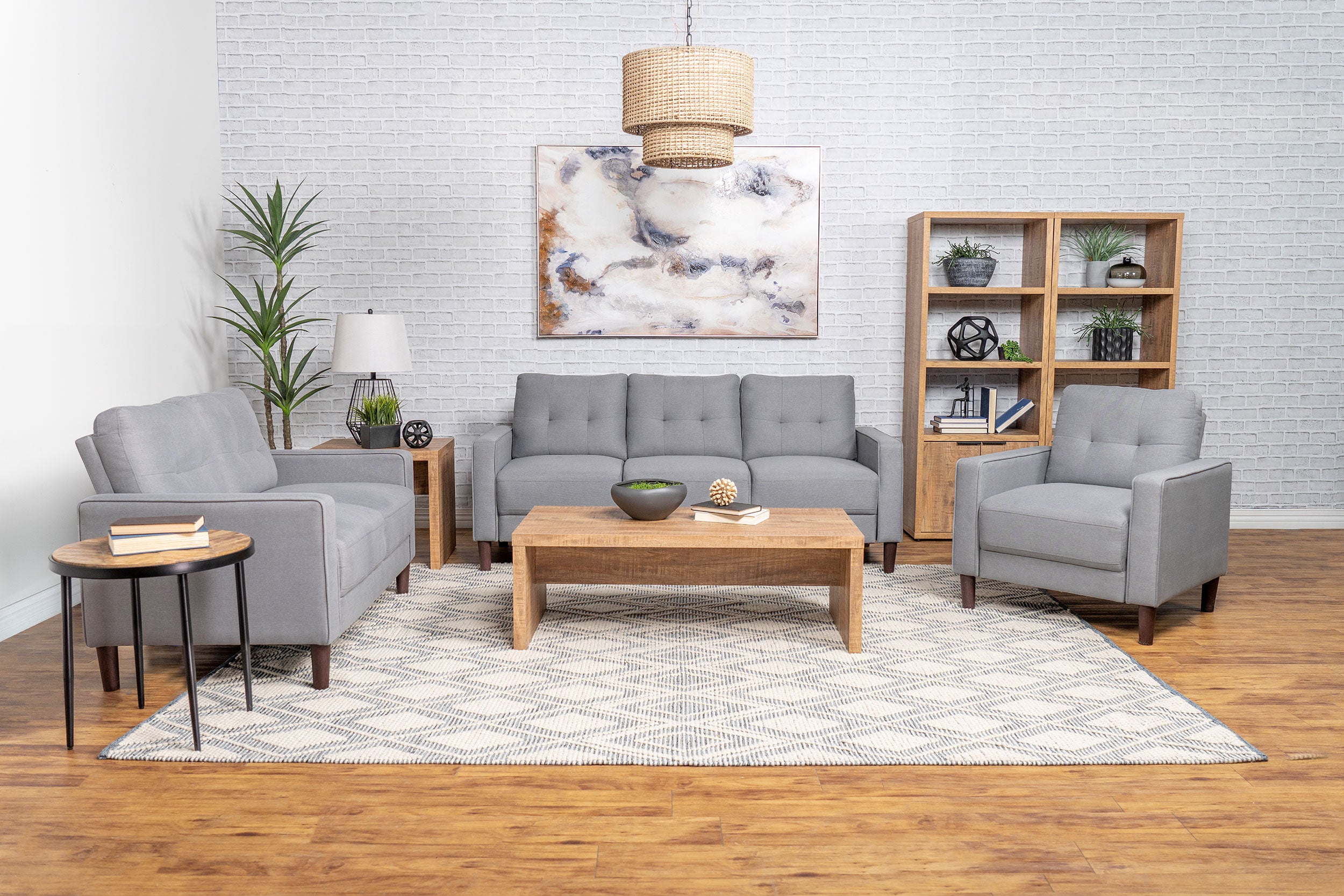 Bowen Upholstered Track Arm Tufted Sofa Grey — view 11