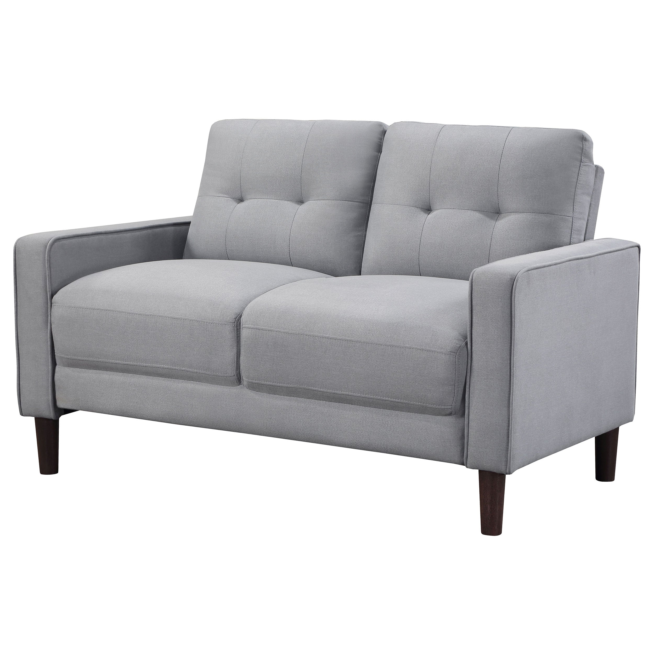 Bowen Upholstered Track Arm Tufted Loveseat Grey — view 4
