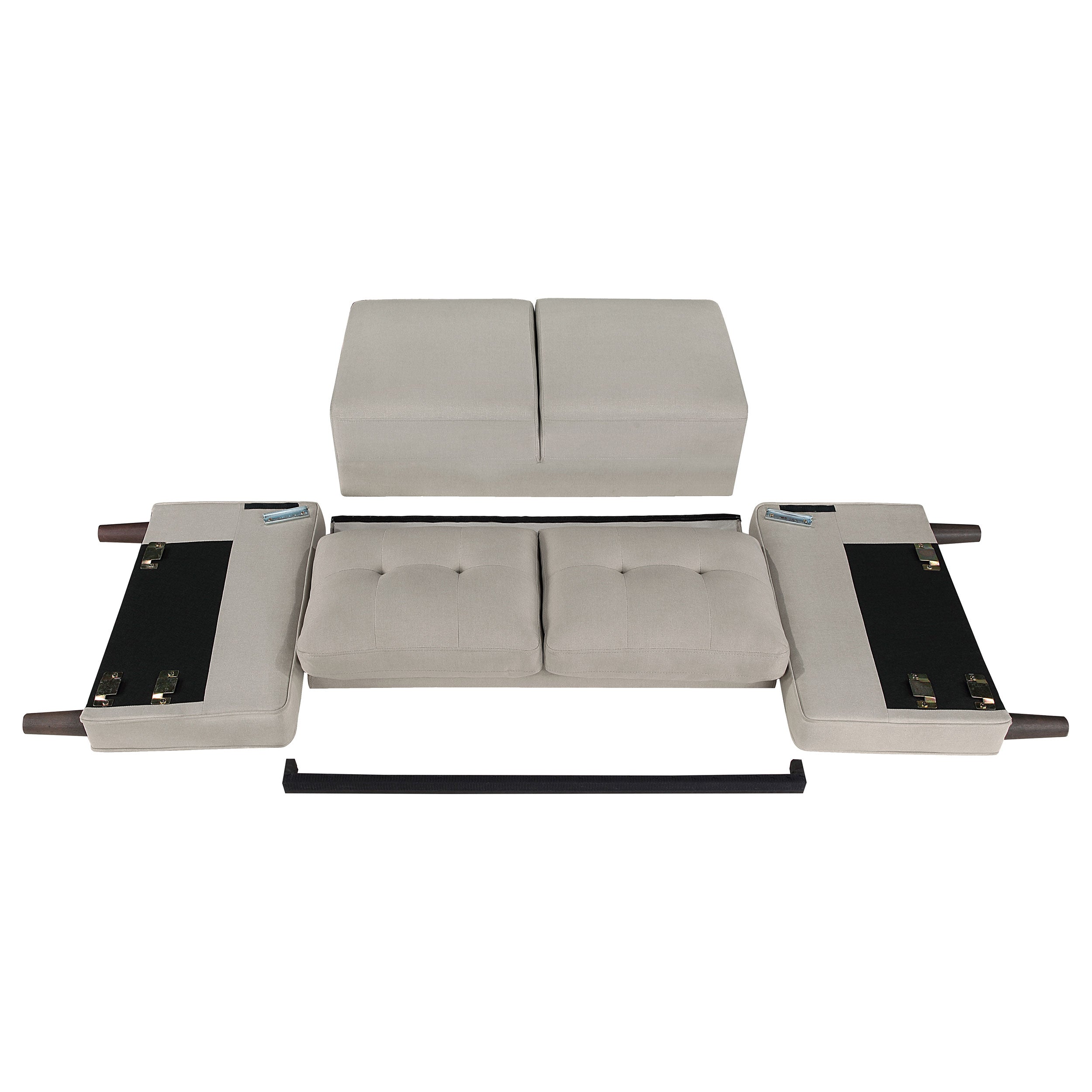 Bowen 2-piece Upholstered Track Arm Tufted Sofa Set Beige — view 12