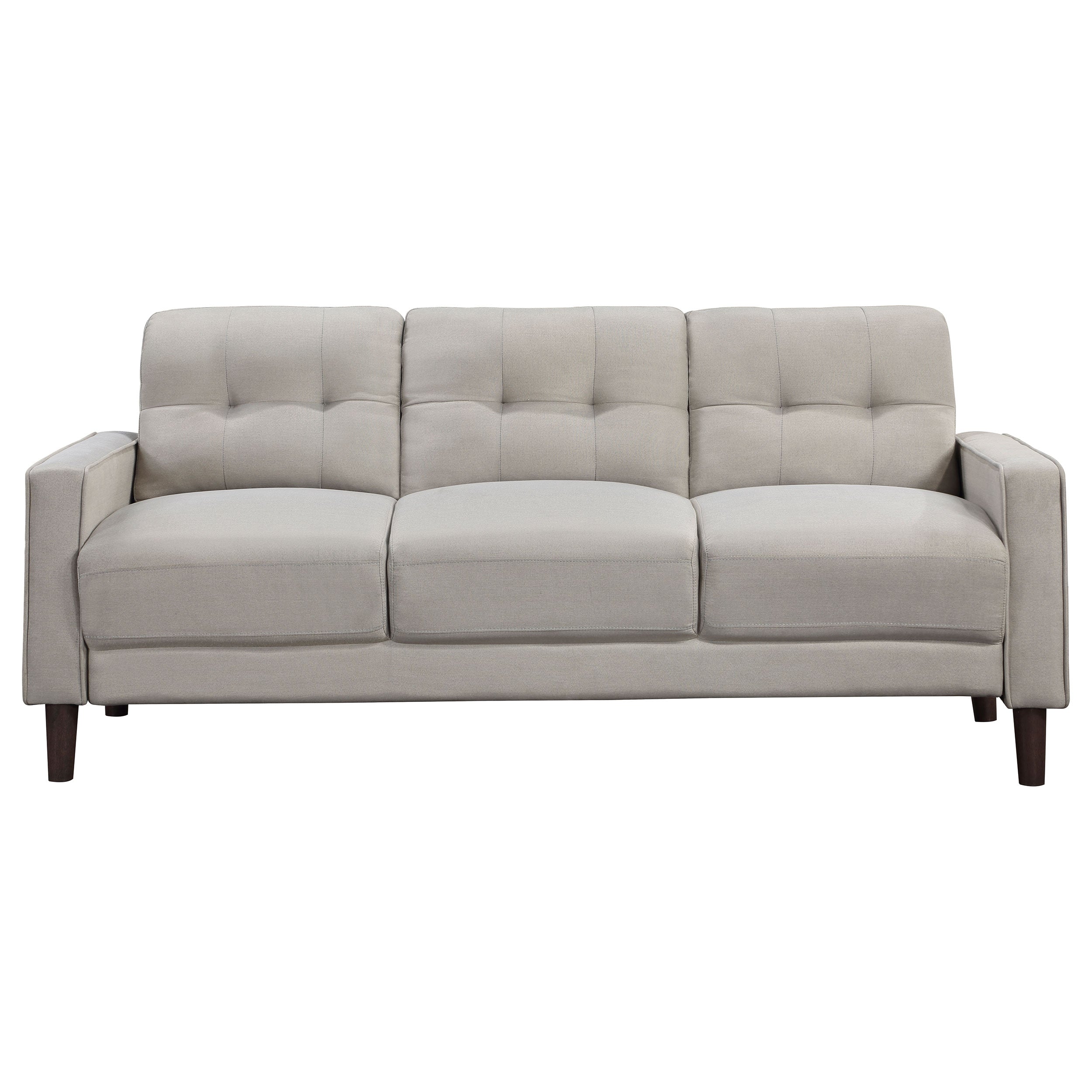Bowen Upholstered Track Arm Tufted Sofa Beige — view 3
