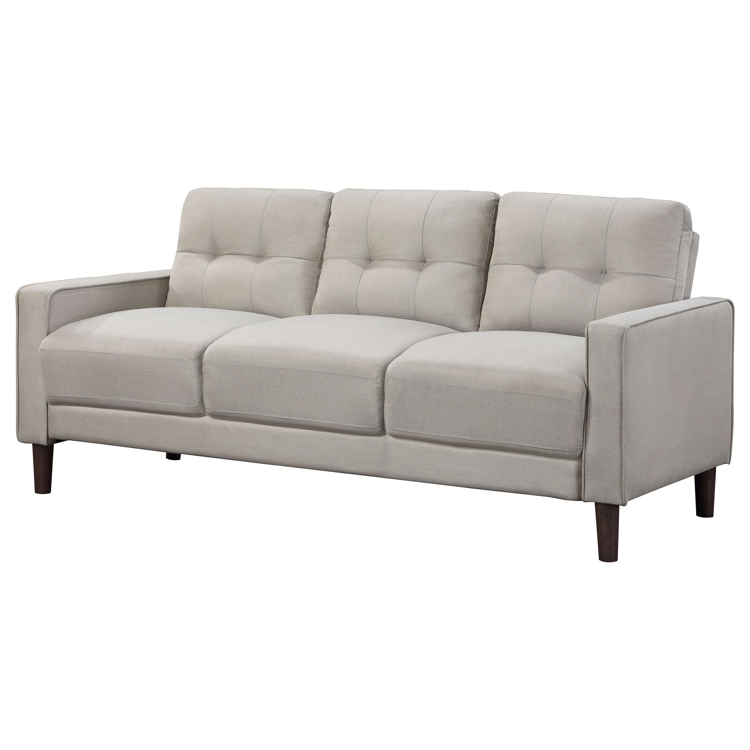 Bowen Upholstered Track Arm Tufted Sofa Beige — view 4