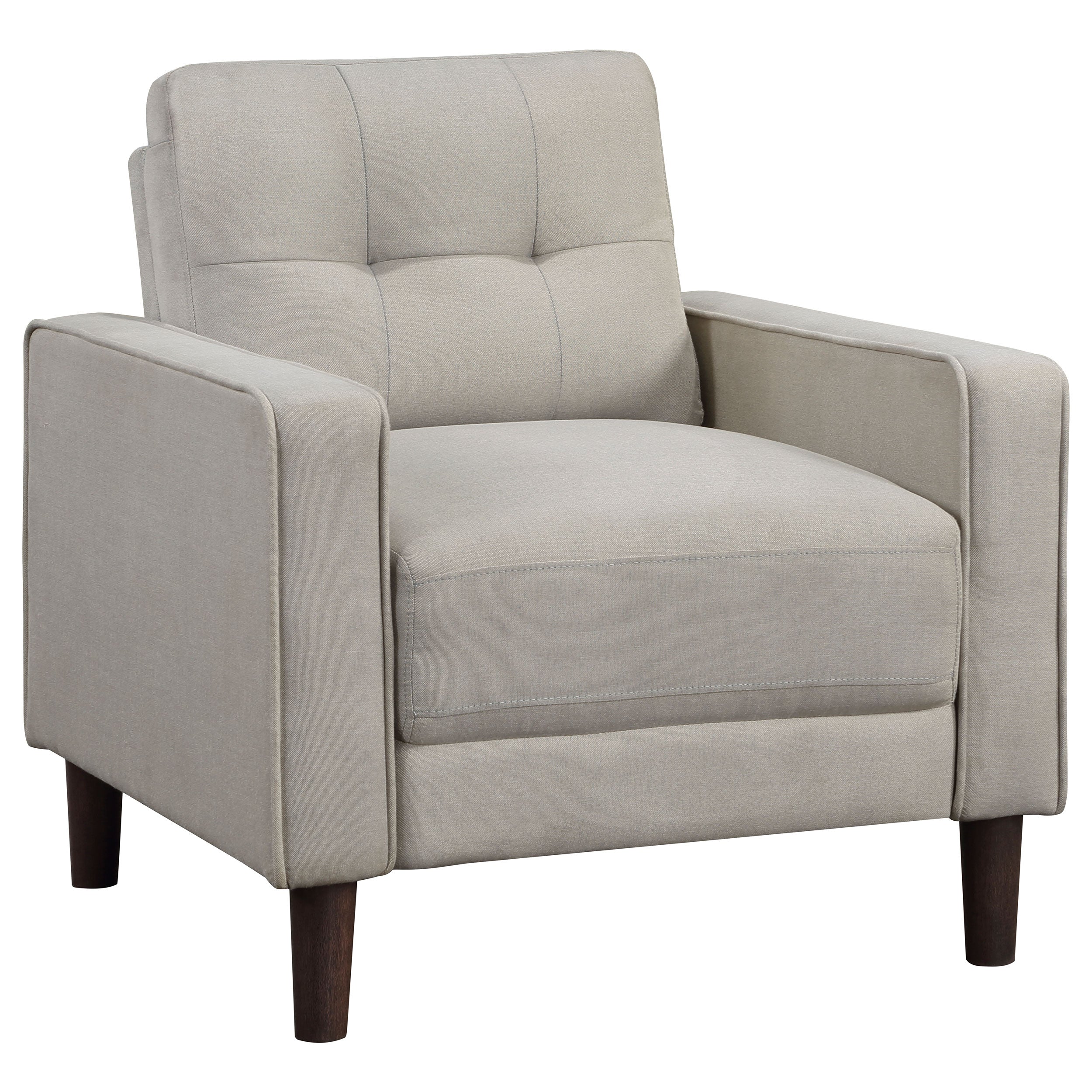 Bowen Upholstered Track Arm Tufted Accent Chair Beige — view 1