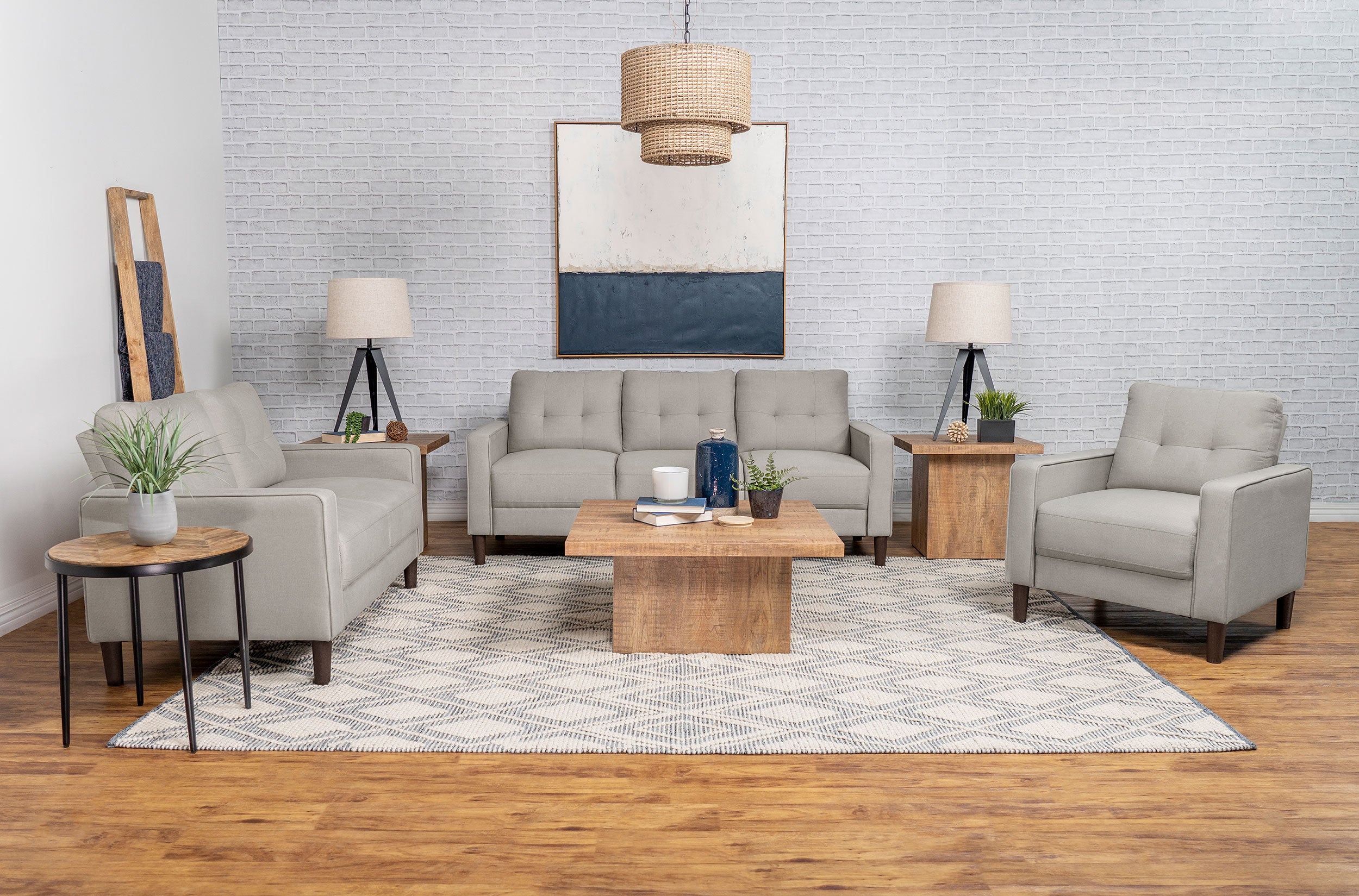 Bowen Upholstered Track Arm Tufted Accent Chair Beige — view 11