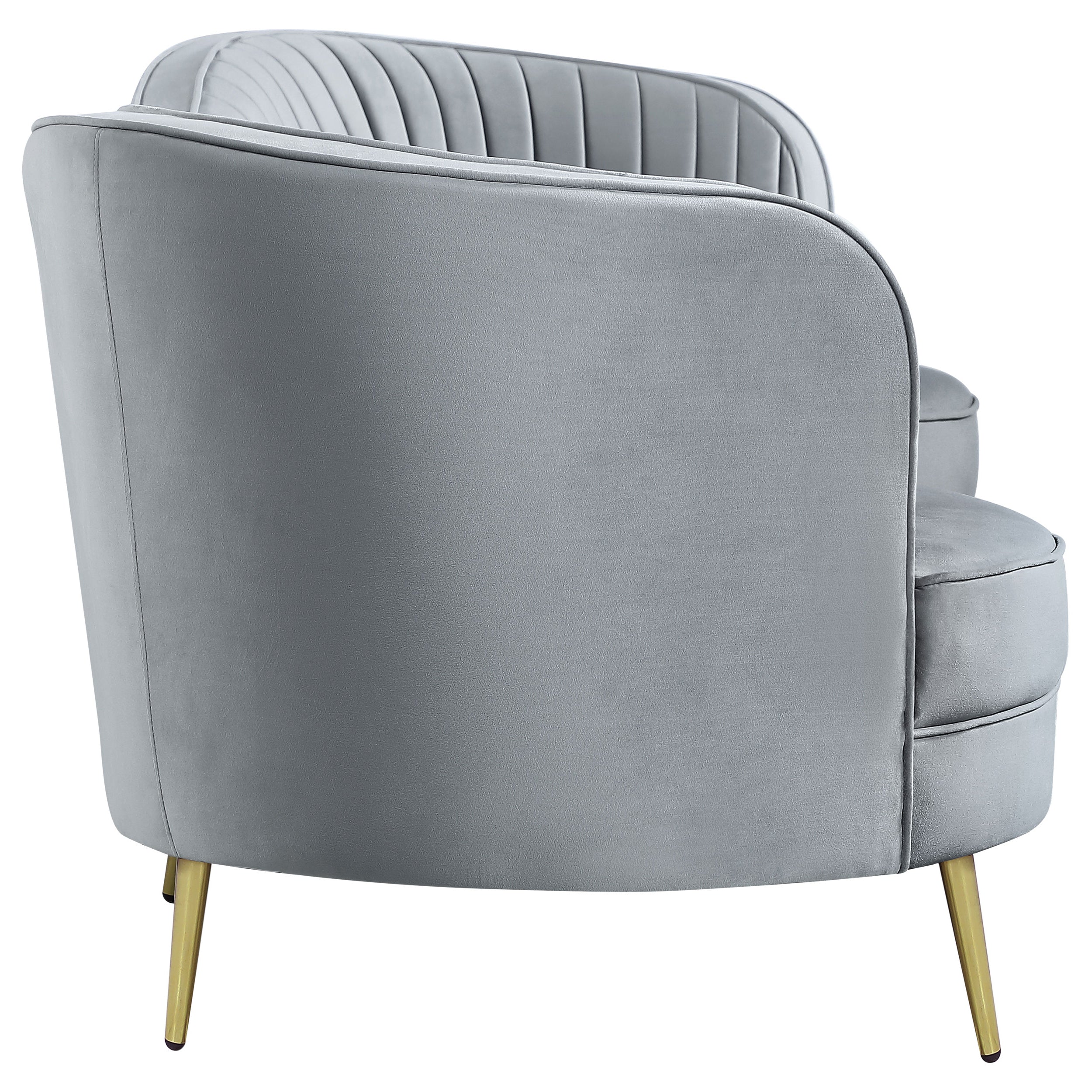 Sophia 2-piece Upholstered Channel Tufted Sofa Set Grey — view 6