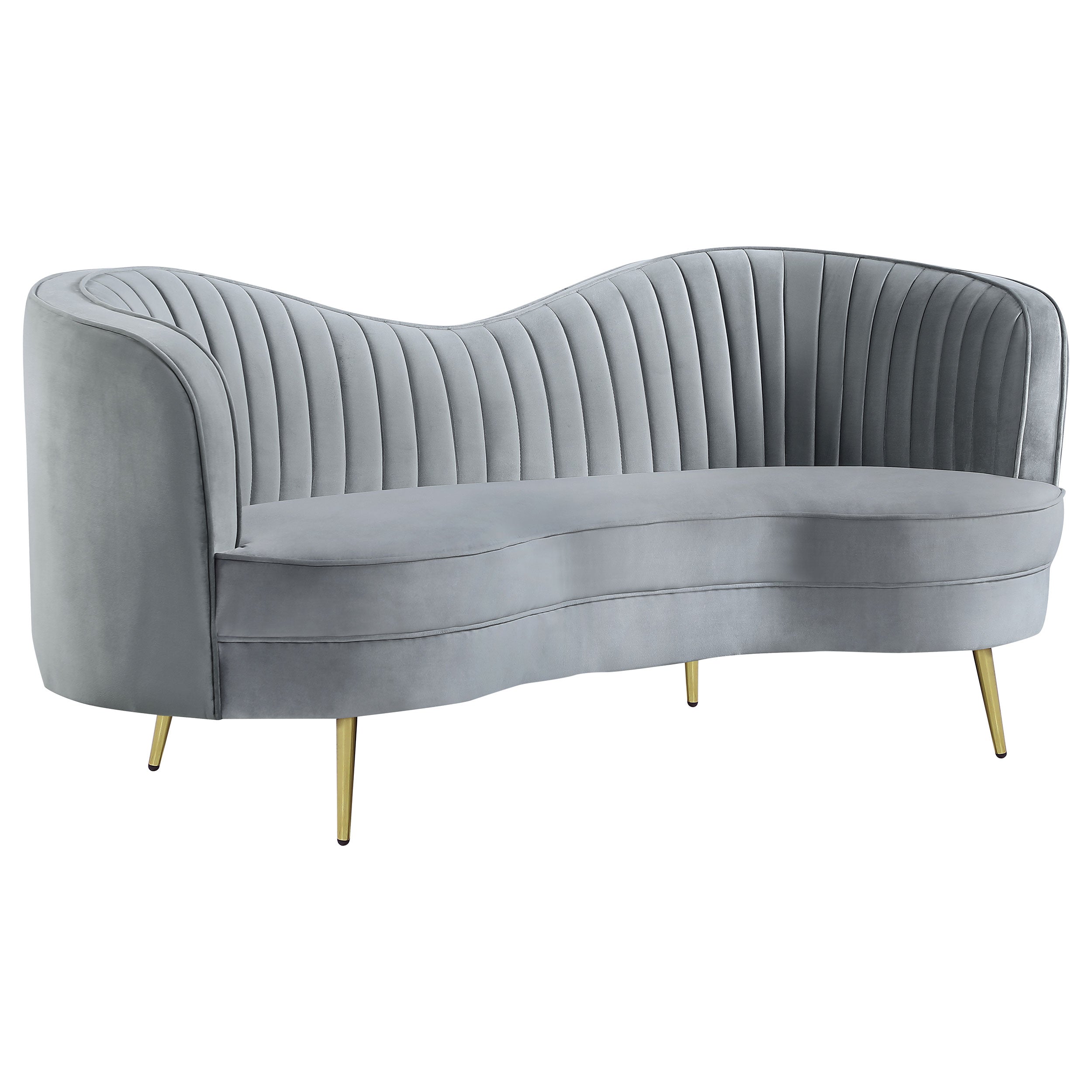 Sophia 3-piece Upholstered Channel Tufted Sofa Set Grey — view 6