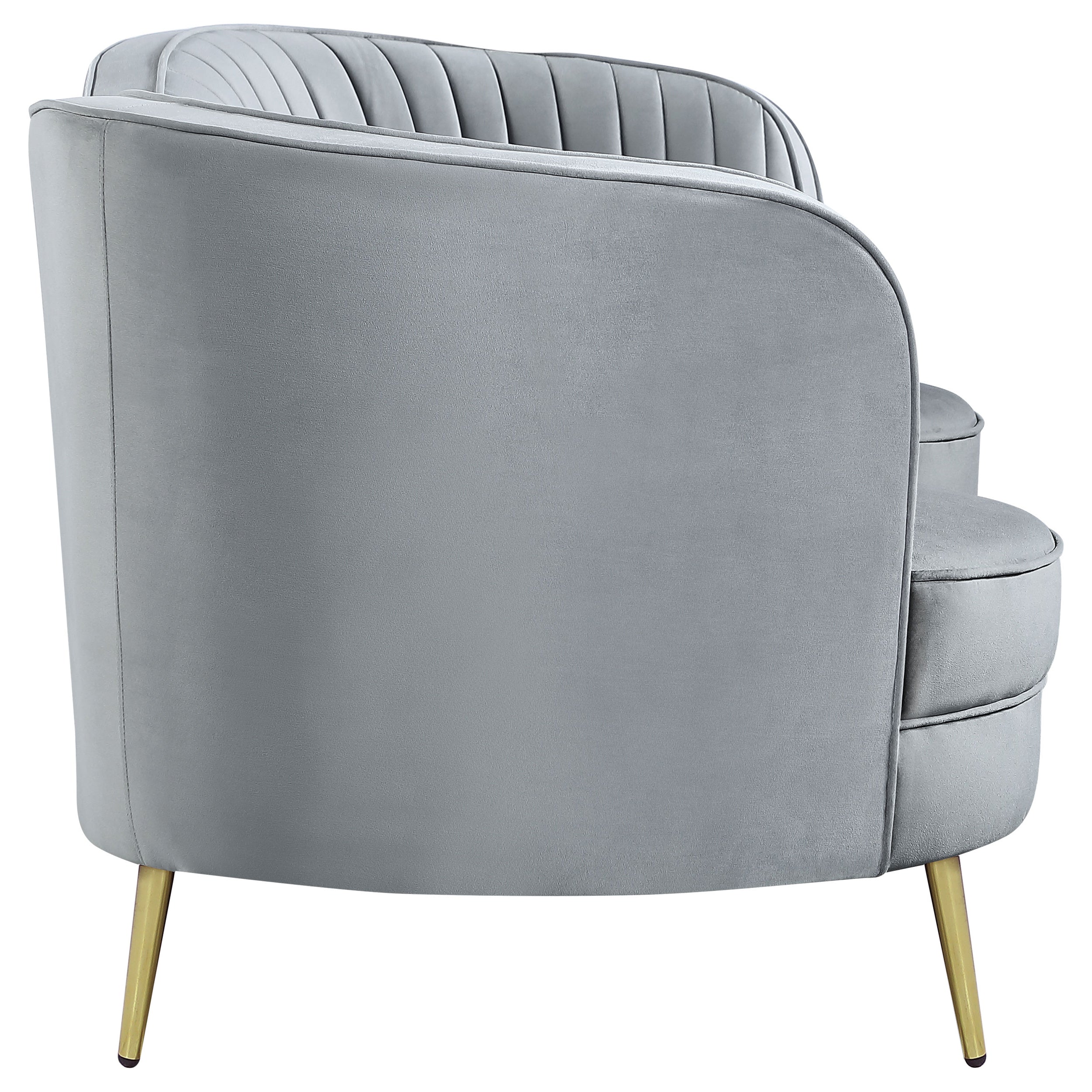 Sophia Upholstered Channel Tufted Loveseat Grey — view 7