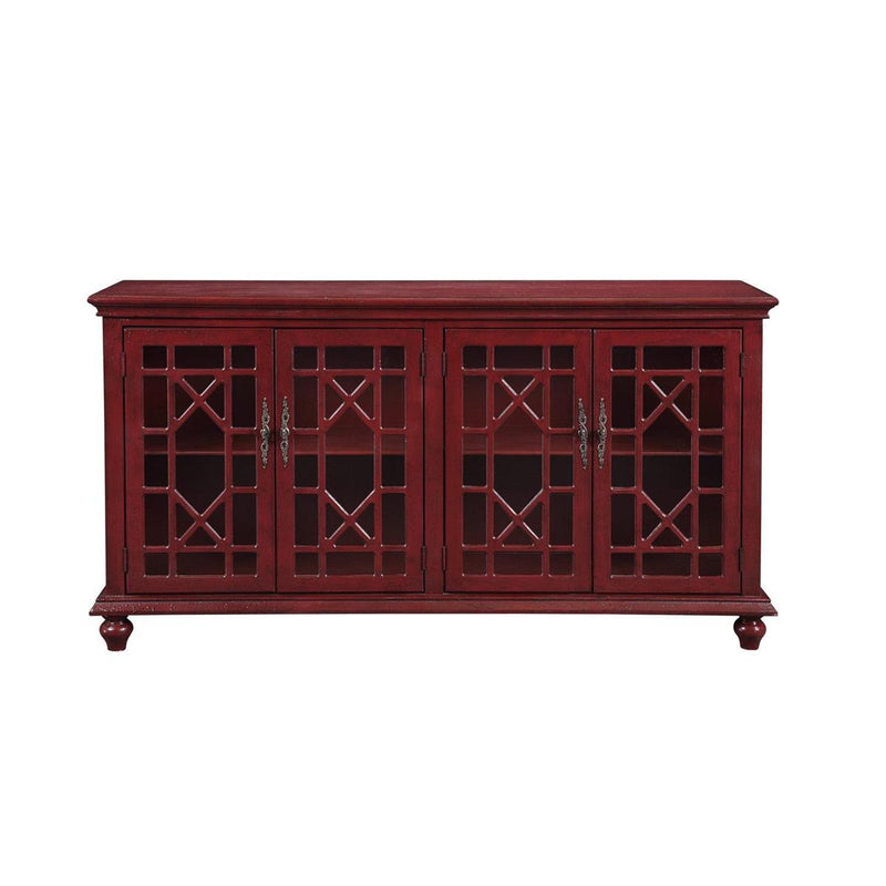 Hand Painted Textured Credenza Storage Cabinet