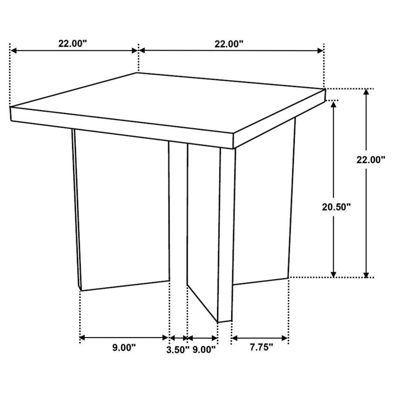 Andando - Square Solid Wood End Table - Mango Brown