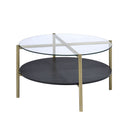 Dyson - Three Table Cocktail Set - Gold Metallic With Black Shelf