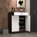Freestanding Wooden Shoe Cabinet, 4 Tier Organizer With Drawer