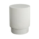 Handmade Side Table With Ribbed Design For Indoor And Outdoor Use - White
