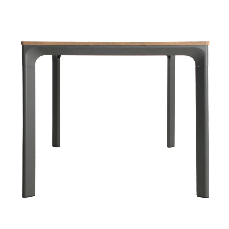 Outdoor Wicker Rectangular Dining Table With Iron Frame And Water Resistant Rattan