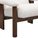 Modern Accent Chair With Ottoman, Mid Century Lounge Chair With Footrest, Comfy Fabric Armchair Upholstered Set With Solid Wood Frame For Living Room - White