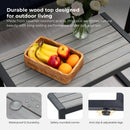 4 Piece Patio Furniture Set With Acacia Wood Table Top And Cushions