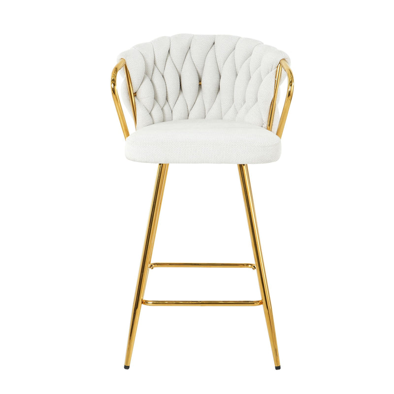 Modern Design High Stool With Plated Legs (Set of 2)