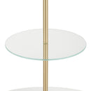 Chloe - Contemporary Shelf Floor Lamp - Clear / White
