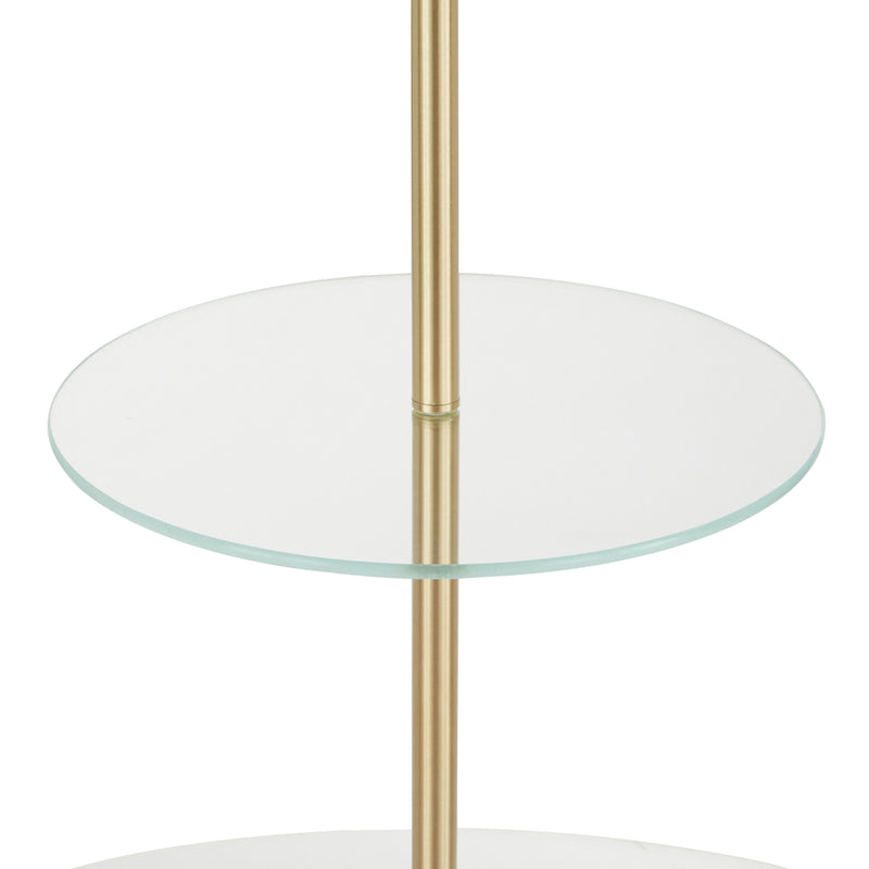 Chloe - Contemporary Shelf Floor Lamp - Clear / White