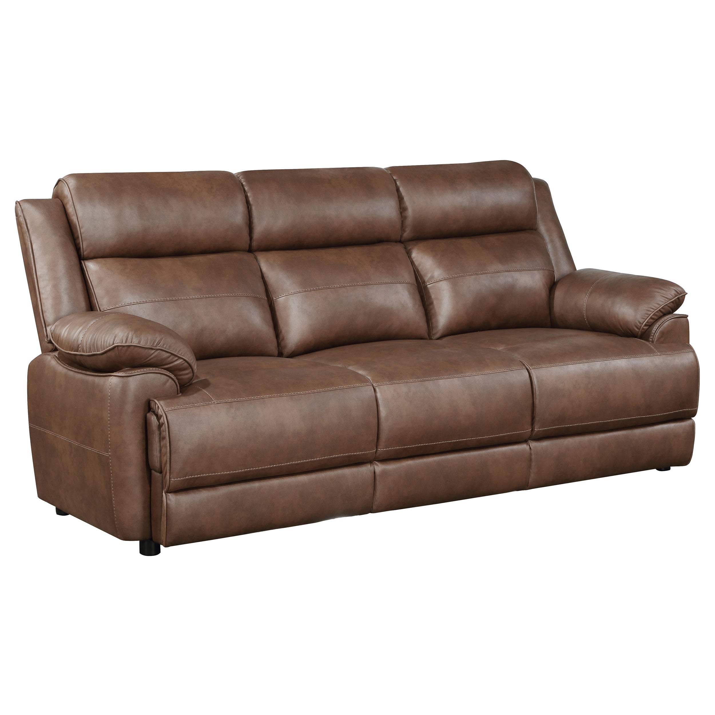 Ellington 2-piece Upholstered Padded Arm Sofa Set Dark Brown — view 3