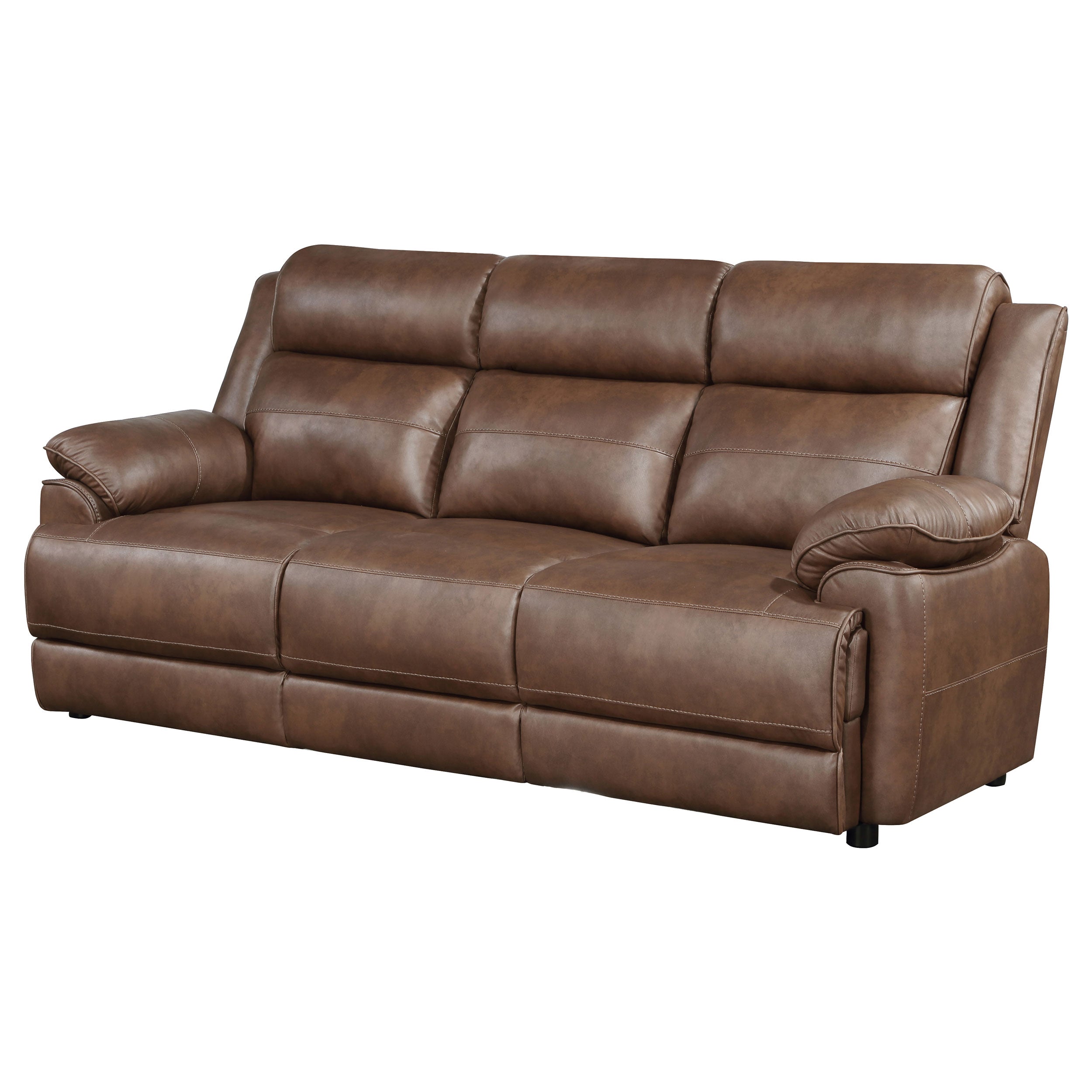 Ellington Upholstered Padded Arm Sofa Dark Brown — view 4