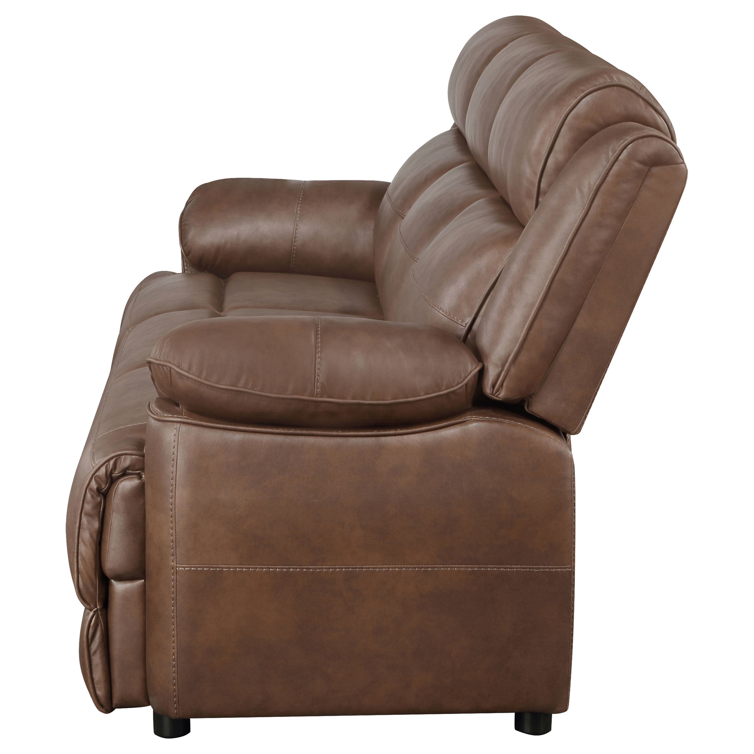 Ellington Upholstered Padded Arm Sofa Dark Brown — view 5