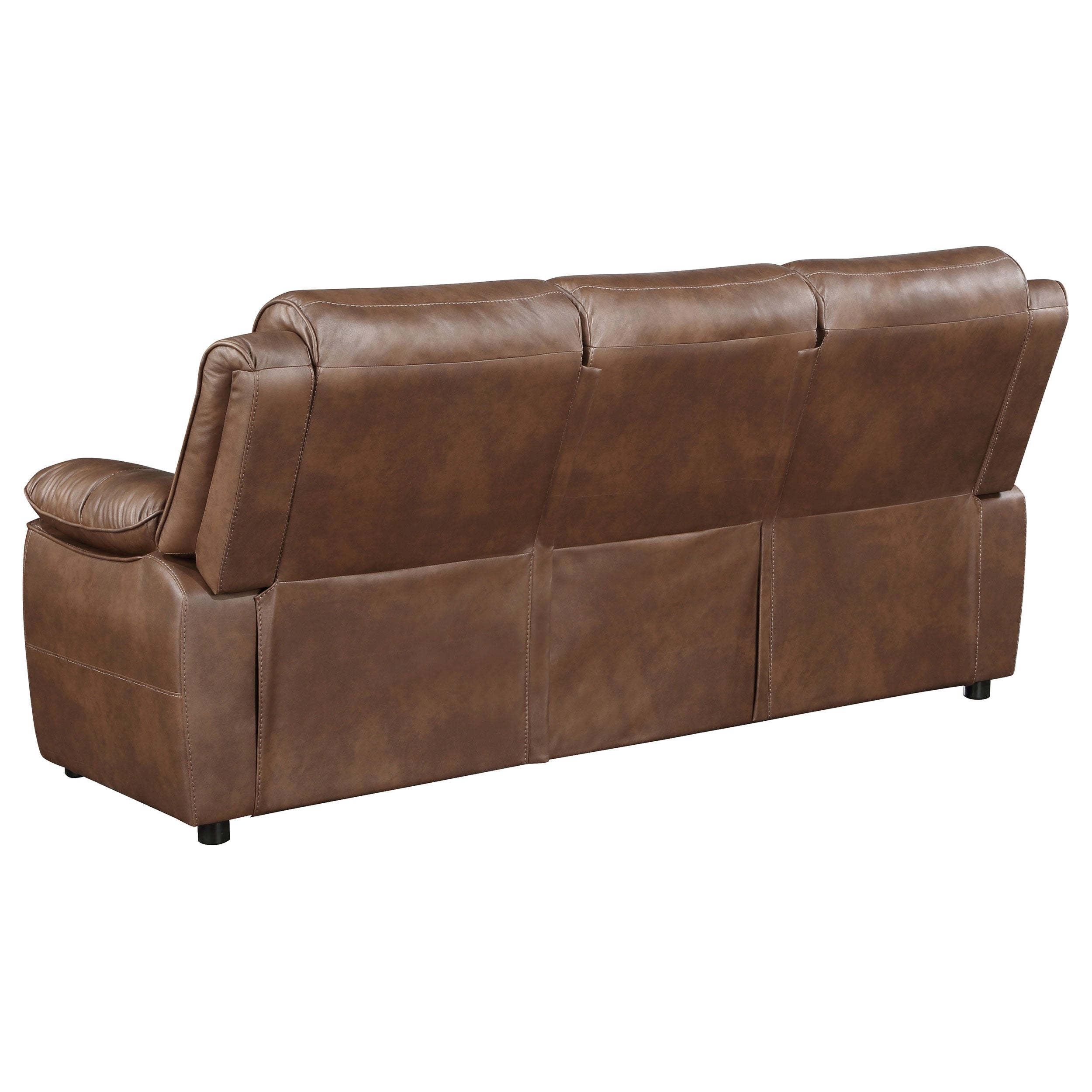 Ellington Upholstered Padded Arm Sofa Dark Brown — view 6