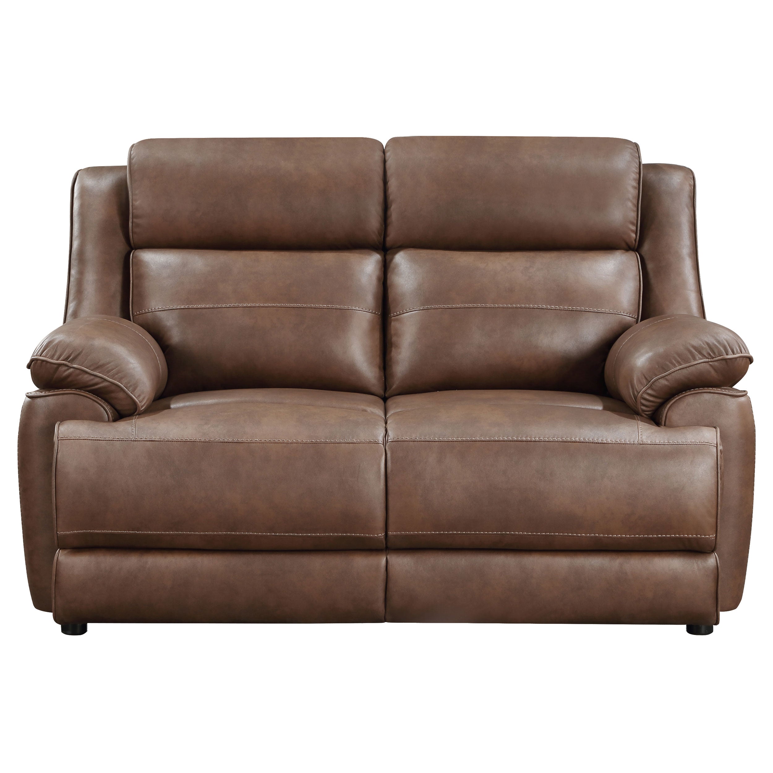 Ellington Upholstered Padded Arm Loveseat Dark Brown — view 3