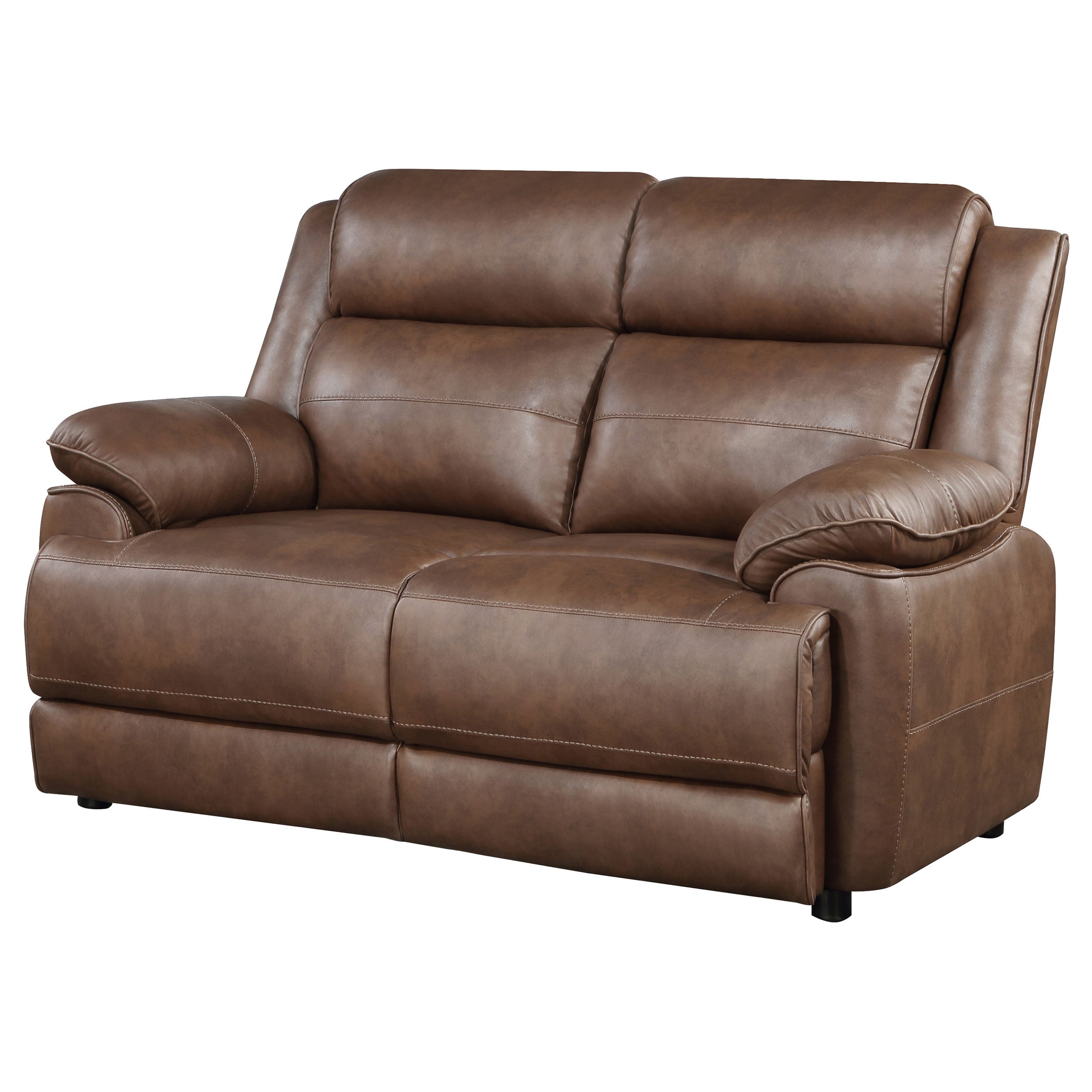 Ellington Upholstered Padded Arm Loveseat Dark Brown — view 4