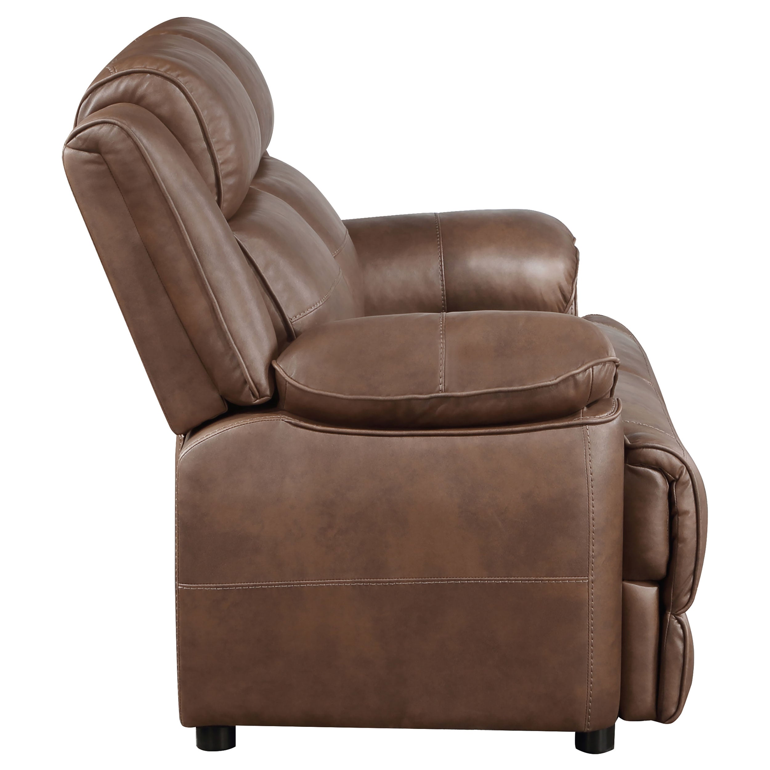 Ellington Upholstered Padded Arm Loveseat Dark Brown — view 9